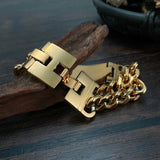 Cuban Link Bracelet Stainless Steel Cross Charm Men's Religious Jewelry