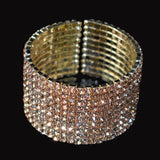 10 Rows Colorful Rhinestone Bracelets for Women