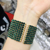 10 Rows Colorful Rhinestone Bracelets for Women
