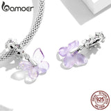 925 Silver Peach Pendant Bird Dragonfly Charms for Women Necklace or Bracelet