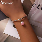 925 Silver Peach Pendant Bird Dragonfly Charms for Women Necklace or Bracelet