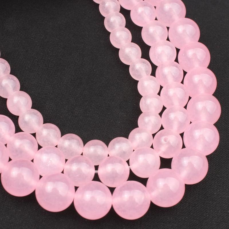 Pink Jaspe Quartz Crystal Cat Eye Opal Pearl Round Beads DIY Jewelry Making