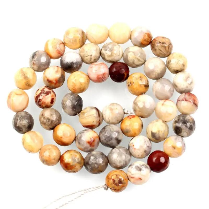 Natural Stone Faceted Agate Beads for Jewelry Making DIY Strand 4-12MM