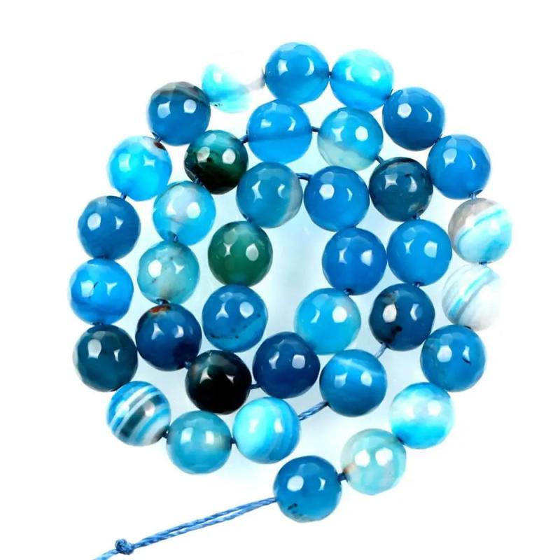 Faceted Veins Agates Charm Round Beads 4-12 MM