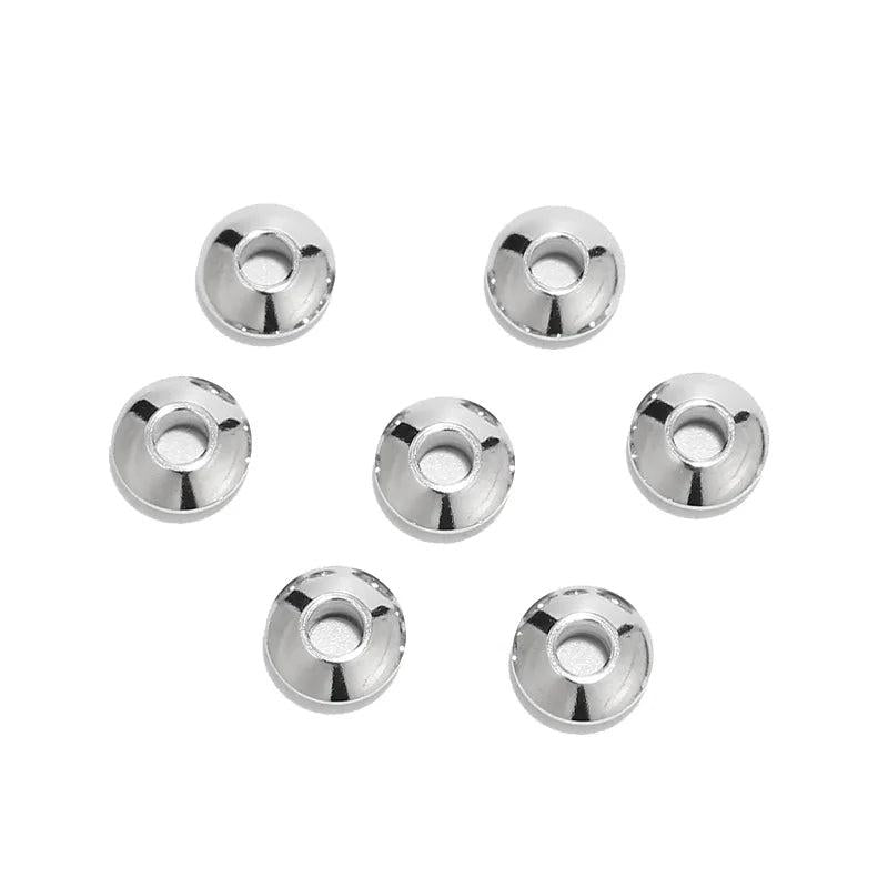 30pcs Stainless Steel Plated Charm Round Beads Connectors For DIY Jewelry