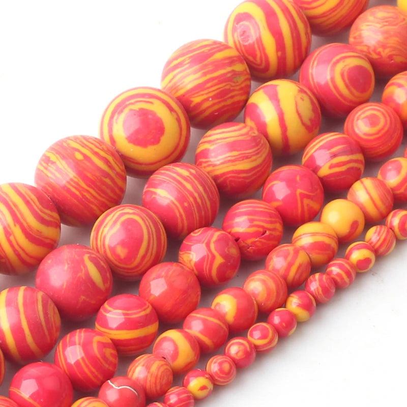 Orange Malachite Natural Stone Round Beads 4-12mm