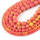 Orange Malachite Natural Stone Round Beads 4-12mm