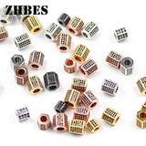 Geometric Zircon Hexagon Spacer Beads for Jewelry Making