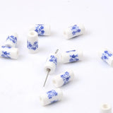 6x11mm Flower Patterns Porcelain Beads for Jewelry Making