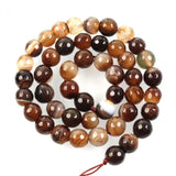 Coffee Vein Stripe Agate Faceted Beads 4-12MM