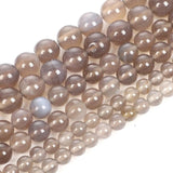 Grey Agates Round Loose Beads 4-12 MM Strand