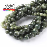 Chinese Green Jades Stone Beads Round Loose Beads DIY Charm Bracelet