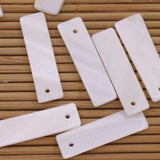 50 PCS Rectangle Shell Charms Mother of Pearl Top Hole DIY
