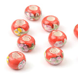 13mm Flower Patterns Ceramic Spacer Beads Lot DIY Charms Bracelet Necklace