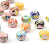 13mm Flower Patterns Ceramic Spacer Beads Lot DIY Charms Bracelet Necklace