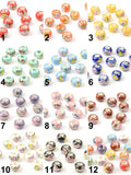 13mm Flower Patterns Ceramic Spacer Beads Lot DIY Charms Bracelet Necklace