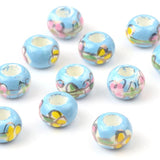 13mm Flower Patterns Ceramic Spacer Beads Lot DIY Charms Bracelet Necklace
