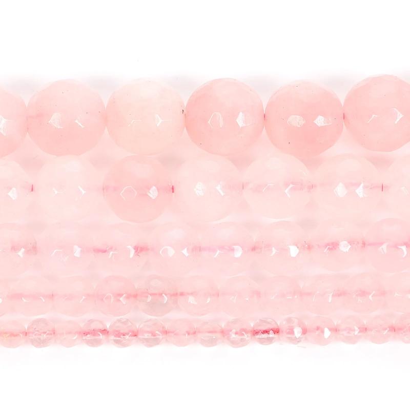 Pink Quartz Faceted Gem Charms 4/6/8/10/12 MM