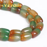 Natural Green Agates Beads Drum Barrel Shape Loose Charm Beads
