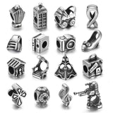 4pcs Stainless Steel Beads 5mm Hole Pando Bead Shaped Charms