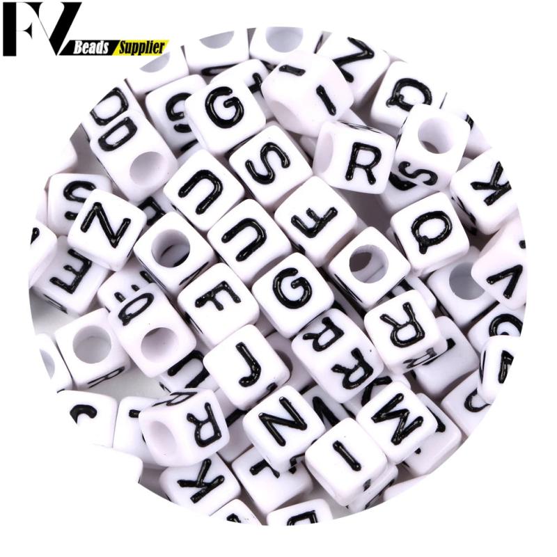 6mm Acrylic Letter Beads Square Mix for Jewelry Making DIY