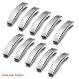 10pc Stainless Steel Slider Curved Tube Beads for Jewelry Making