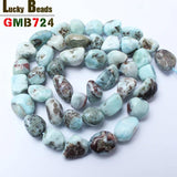 8-10mm Larimar Bead for DIY Jewelry Making 15in