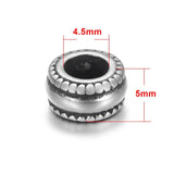 4pcs Stainless Steel Beads Charms for Leather Jewelry Bracelet Making
