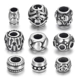 4pcs Stainless Steel Beads Charms for Leather Jewelry Bracelet Making