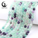 Fluorite Stone Beads Round Loose Space Beads DIY Jewelry Making