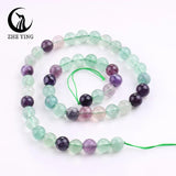 Fluorite Stone Beads Round Loose Space Beads DIY Jewelry Making