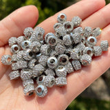 20pcs Silver Rhinestone European Beads Crystal Spacer Charm for DIY Bracelet
