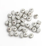20pcs Silver Rhinestone European Beads Crystal Spacer Charm for DIY Bracelet