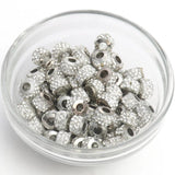 20pcs Silver Rhinestone European Beads Crystal Spacer Charm for DIY Bracelet