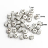 20pcs Silver Rhinestone European Beads Crystal Spacer Charm for DIY Bracelet