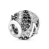 Silver Zirconia Alphabet Bead Pendant Charm for Bracelet Bangle