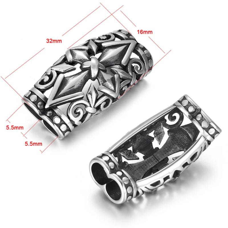 2pcs Stainless Steel Slider Bead Arrows Charms for Men Jewelry Making