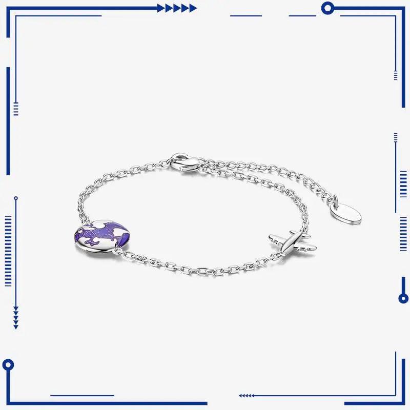 925 Silver Heart Shaped Snake Chain Bracelet for Women