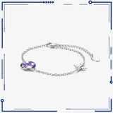 925 Silver Heart Shaped Snake Chain Bracelet for Women