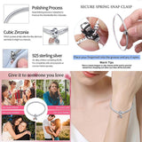 925 Silver Heart Shaped Snake Chain Bracelet for Women