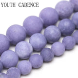 Matte Frosted Lavender Chalcedony Round Loose Beads 4/6/8/10/12mm