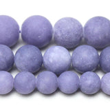 Matte Frosted Lavender Chalcedony Round Loose Beads 4/6/8/10/12mm