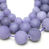 Matte Frosted Lavender Chalcedony Round Loose Beads 4/6/8/10/12mm