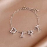 Crystal Letter D Charm Bracelet for Women