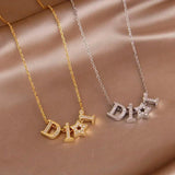 Crystal Letter D Charm Bracelet for Women