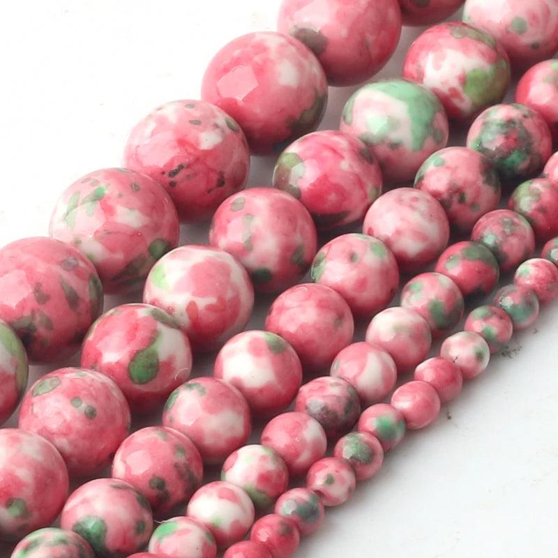 Pink Rain Flower Stone Beads 4-12mm for DIY Jewelry