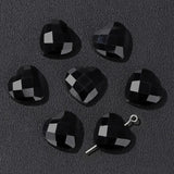 5PCS Faceted Heart Charms Bead Red Jaspers Quartzs Aventurine Loose Beads