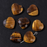 5PCS Faceted Heart Charms Bead Red Jaspers Quartzs Aventurine Loose Beads