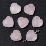 5PCS Faceted Heart Charms Bead Red Jaspers Quartzs Aventurine Loose Beads