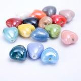 12mm Heart Ceramic Beads Glazed Porcelain Jewelry Making DIY Earrings Necklace